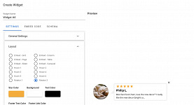 Widget with rotating reviews