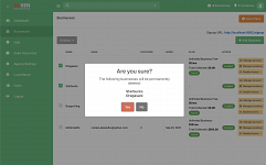 Add confirmation to Delete Business