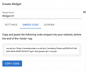 Whitelabelled Widget embed code